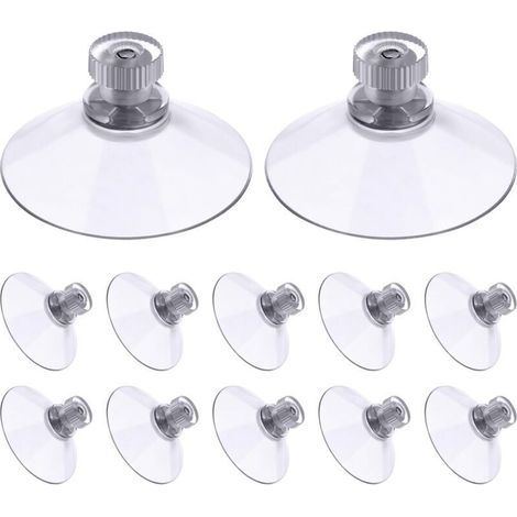 Lot de 30 Ventouses avec Filetage et écrous moletés 41 mm, Transparentes, pour Voiture, Camping, vitre, Pare-Soleil (1/4)
