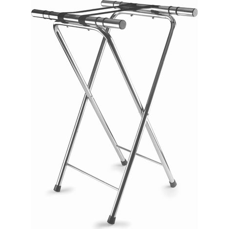 Lacor - 61870 - Supporto Vassoi Hospitality, Per tutti i tipi di vassoi, massima stabilità, piedini antiscivolo, pieghevoli, in acciaio inox, 41,5x52x82 cm (1/5)