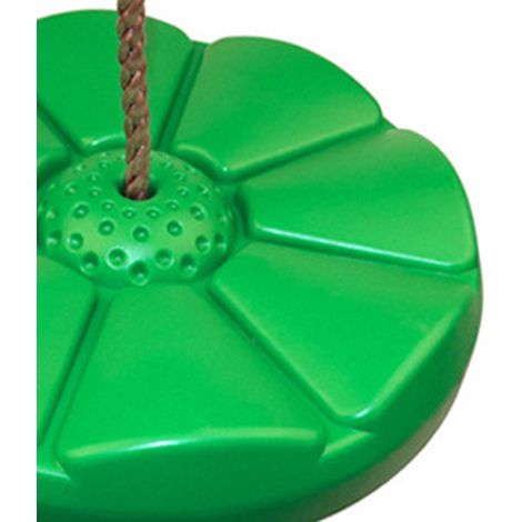 Balançoire en plastique robuste avec corde en PE, équipement de jeu extérieur pour enfants, verte. (1/5)