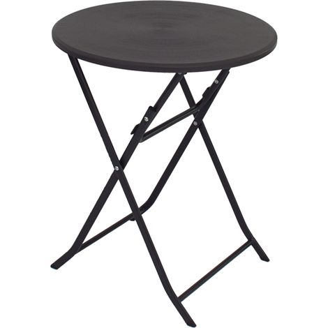 Balkontisch Bistrotisch Klapptisch Gartentisch grau Holzoptik 60 cm Ø klappbar (1/5)
