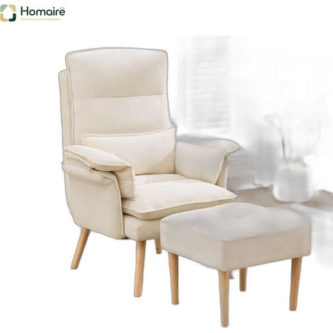 Canapé en tissu beige avec accoudoirs 85 x 78,5 x 112 cm HOMAIRE (1/5)