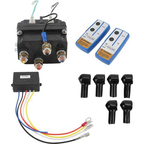 Treuil électrique professionnel, relais 12V 250A, surface noire époxy, compatible 2000lb-5000lb pour VTT et côte-à-côte, pièce robuste. (1/5)