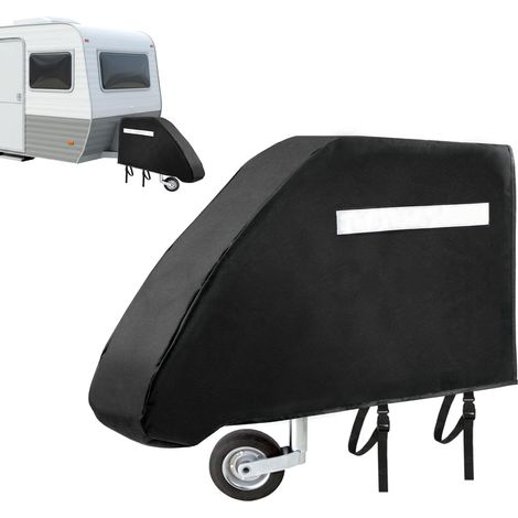 Housse universelle pour timon de caravane - Avec bandes réfléchissantes et double fermeture à clic - 600D - Imperméable et résistante aux intempéries (1/5)