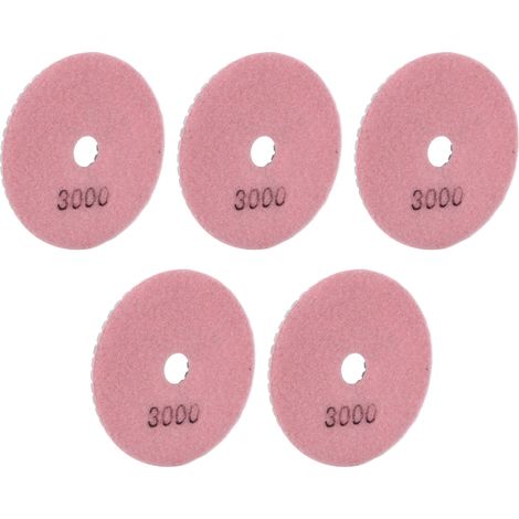 Kit de 5 disques de polissage diamantés humides de 10 cm (4 pouces) à grain fin pour marbre, granit et céramique, grain 3000 (1/5)
