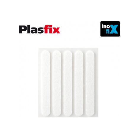 Pack 5 fieltros blancos sintéticos adhesivos 95x12mm Plasfix INOFIX