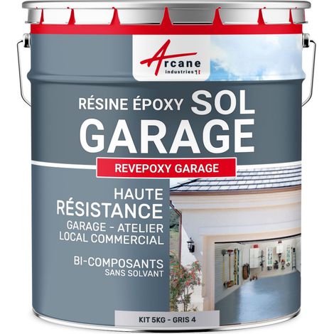 Epoxidharzlack: Garagenboden - REVEPOXY GARAGE - Grau 4 RAL 7047 - kit 5kg bis zu 16m² für 2 Schichten (1/5)