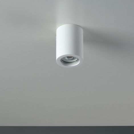 Plafoniera SPACE rotonda in gesso bianco verniciabile (1/3)