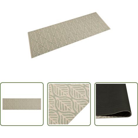 vidaXL Samt Teppich - Küchenteppich Waschbar Blätter 45x150 cm Samt (1/5)