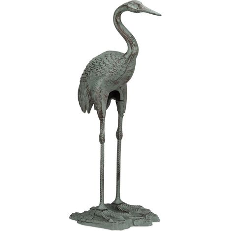 Estatua decorativa de grúa de hierro fundido