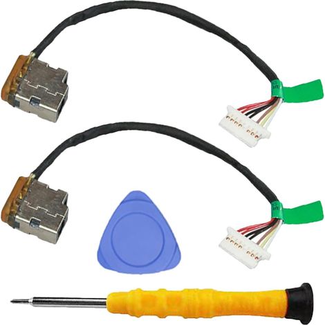 2 Pcs Câble d'alimentation DC Remplacement du Port de Charge pour HP Pavilion 799749-S17 799749-Y17799749-F17 799749-T17, Câble Remplacement du câble avec Les Courroies et Les Tournevis (1/5)