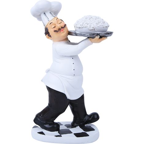 Ramen Chef Statue Résine Décoration Chef Cuisinier Ornement de Pâtisserie pour Restaurant Café Chic 7124T-02 (1/5)