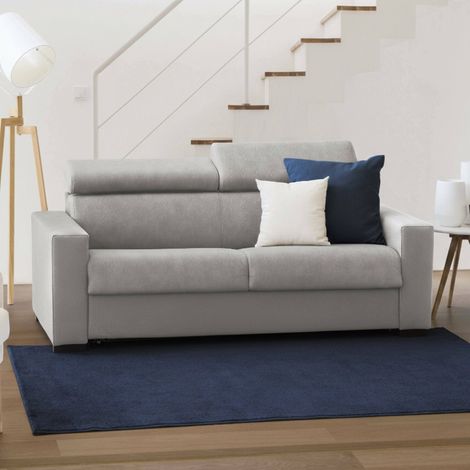 Dmora - Sofa cama Daalhou, Sofá de 2 plazas, 100% Made in Italy, Sofá de salón con apertura giratoria, con reposacabezas ajustable y reposabrazos estándar, Cm 180x95h85, Gris (1/5)