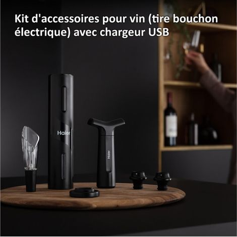 Haier HAWUKIT06 tire-bouchon électrique rechargeable noir (1/5)