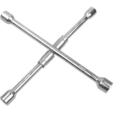 Chiave per pneumatici per auto, chiave per dadi per pneumatici, chiave per pneumatici per auto in acciaio cromato e lucidato di precisione, chiavi per pneumatici per auto pieghevoli X-Type resistenti 