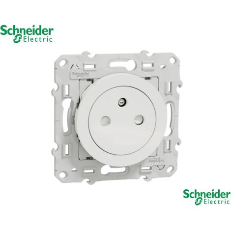 Lot de 10 Prises de courant 2P+T 16A Odace blanc Affleurante connexion rapide Schneider S520052