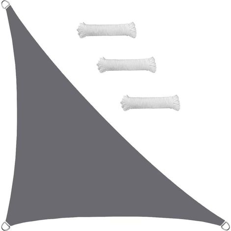 Voiles d'ombrage UV Protection Triangulaire Imperméable 1.6x1.6x2.26m Gris Voiles d'ombrage Toile d'ombrage Protection solaire Anti-UV Pare-soleil tissu Ripstop pour Patio Jardin Terrasse Balcon (1/5)