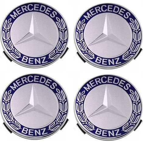 Satz mit 4 Radkappen, passend für Mercedes-Benz 75 mm – Blau (1/5)
