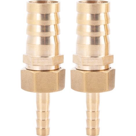 Raccord Laiton Réducteur Bouchon à Embout Barbelé pour Tuyau (6mm-16mm, 2 Pièces) (1/5)