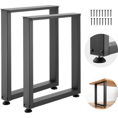 VEVOR Gambe per Tavolo in Acciaio, Gambe per Scrivania Smontabili, Design Modulare, Struttura Quadrata Stabile, Facile da Montare, Carico Max. 1000 kg, per Tavoli da Caffe, 75 x 60 cm, 2 Pezzi, Nero