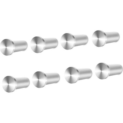 Kleiderhaken Edelstahl SUS304 Wandmontage 8er Set Silber Heavy Duty (1/5)