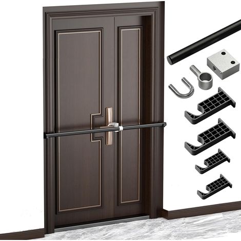 Barre De Sécurité Porte, Antieffraction Porte Réglable Sans Perçage Barre De Blocage En Acier Serrure Supplémentaire Et Butée De Porte Portable Protection Porte D’entrée Maison Appartement Hôtel (1/5)