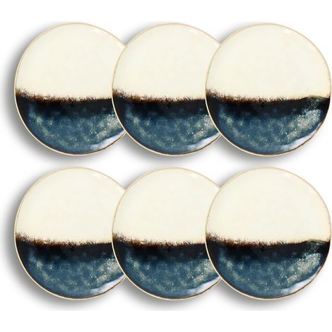 Lot de 6 assiettes à dessert en grès 20,5cm, KATANGA (1/5)