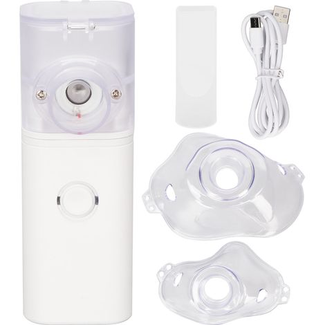 Inhalateur à ultrasons portable pour enfants et adultes, 2 modes, brume fine, résidus réduits, masque inclus (1/5)