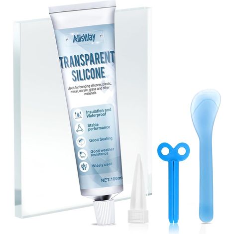 Colle Silicone, Colle Silicone Transparente, Silicone Transparent, 100g (1/5)