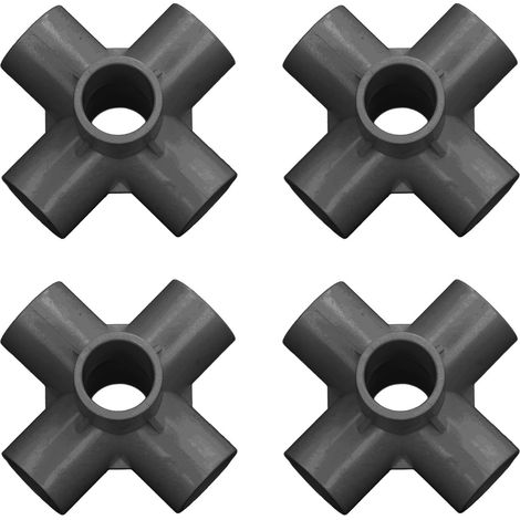 Raccord PVC 6 Directions 25mm, Coude Plastique Noir, Lot de 10 Raccords de Tuyau d'Angle pour Irrigation, Diamètre Intérieur 25mm, Connecteur de Tube en ABS (1/5)