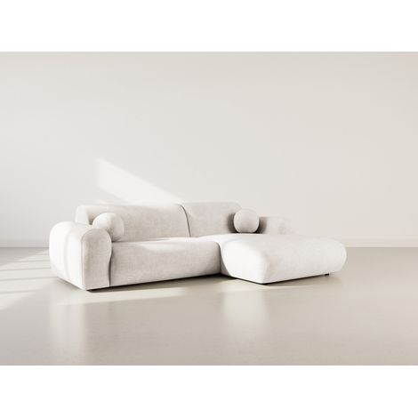 Lisa Design – Canapé d'angle droit 4 places en velours texturé – Méridienne spacieuse 135cm – Confort mousse haute densité – Style contemporain (1/5)