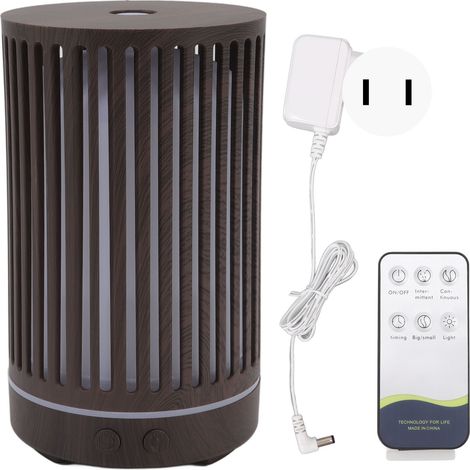 Diffuseur d'huiles essentielles silencieux 200ml, bois grain, télécommande, veilleuse, prise US 100-240V (1/5)