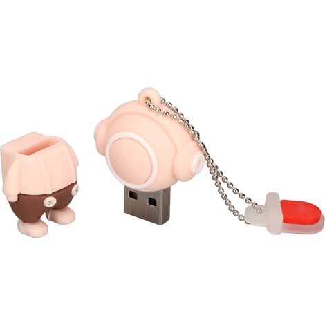 64 GB USB-Stick, leuchtend orange, animiertes Design, USB 2.0, schnelle Datenübertragung, Foto- und Videospeicherung (1/5)