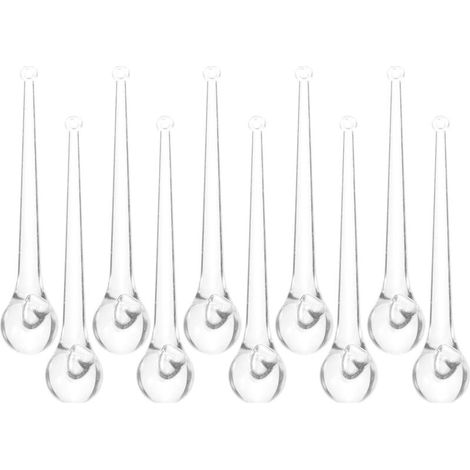 Lot de 10 Pendentifs Suspendus de Goutte d'eau, Cristaux Transparents 10 Cm, Décoration Mariage et Fête, Ornement Lustre Suspendu, Accessoire Décoratif Intérieur Élégant