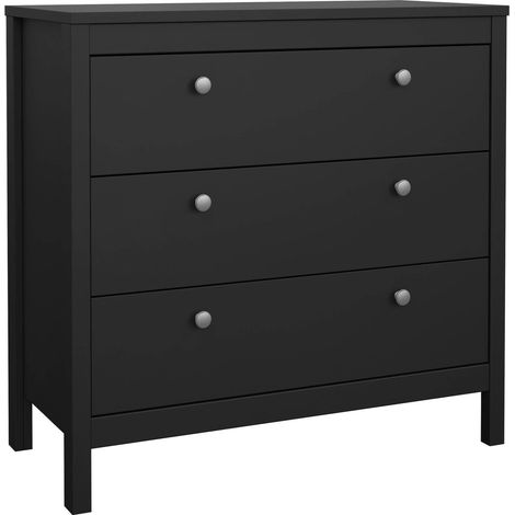 Dmora - Cassettiera Joceline, Settimino multiuso, Comò camera da letto, Mobile con cassetti, 82x38 h80 cm, Nero