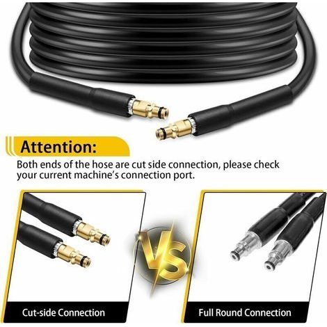 pair 20m Tuyau de Nettoyage Haute Pression,Déboucheur de Canalisations Pour Nettoyeur Haute Pression K-ärcher,Compatible Avec K-archer K2 K3 K4 K5 K6 K7,Lavage de Voitures, Nettoyage de Motos