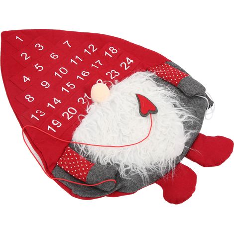Calendrier de l'Avent orné d'un adorable Père Noël, d'une fabrication soignée, d'une belle apparence, pratique et réutilisable. Compte à rebours avant Noël. (1/5)