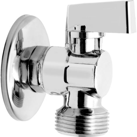 Valvola a sfera ad angolo con maniglia in alluminio, con rosetta e valvola di ritegno 1-2"X3-4" (1/2)