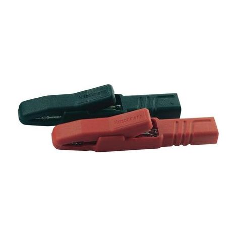 LOT DE PINCES CROCODILES SKS HIRSCHMANN SET AK 2S ENFICHABLE 4 MM CAT I NOIR, ROUGE 972603001 (1/2)