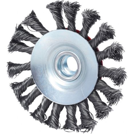 KS Tools Rostfreie Kegelform-Stahldrahtrundbürste, 0,5 mm, Ø 100 mm