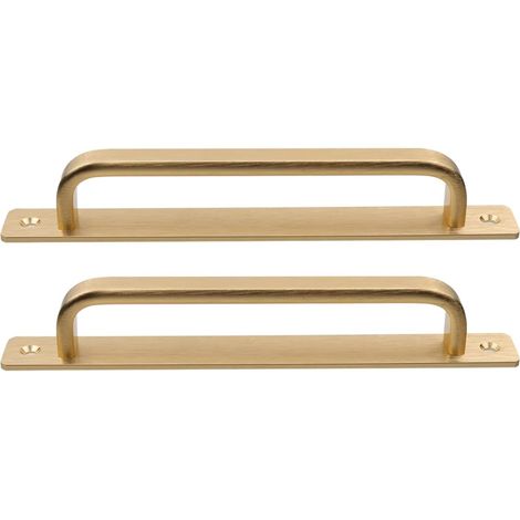 Tirador para puerta corredera, tirador para armario, distancia entre orificios de 192 mm, color dorado, dos piezas. (1/5)