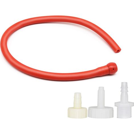 Tuyau pour lavement en silicone rouge de 50 cm, embout de douche anale anti-reflux, tube de nettoyage anal pour robinet de bouteille (1/5)