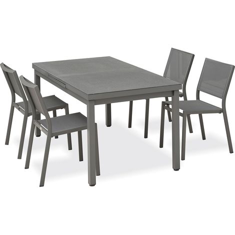 DANIA - Set da pranzo da giardino 4 posti in alluminio - DCB GARDEN