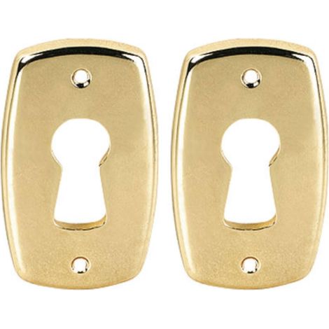 Cyclingcolors – Lot de 2 entrées de clé rectangulaires 22 x 38mm en zamac doré – Ferrure de meuble pour restauration – Entraxe 29mm