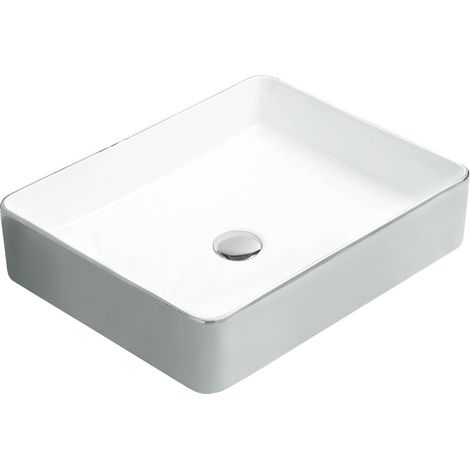 Mexen Estela lavabo sobre encimera 50 x 40 cm, blanco/plateado - 22105052 (1/2)