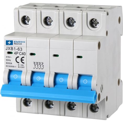Interrupteur magnétothermique triphasé 4P 40A C40 6KA - 4 modules DIN - 380V