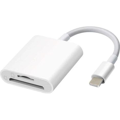 Compatible con lectores de tarjetas Apple, lector de tarjetas, admite adaptadores de tarjetas de memoria SD y MicroSD para iPhone 11/12/iPad/MacBook/Mac, plug and play - 2 unidades (1/3)