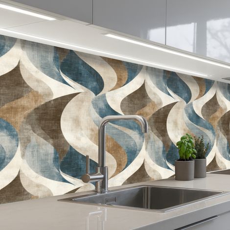 SCHIENALI CUCINA Astratto - Onde - Colorato 150x60 cm (1/5)
