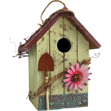 Nid d'oiseau, nid, maisonnette en bois pour oiseaux, décoration en bois, accessoire mural extérieur (1/4)
