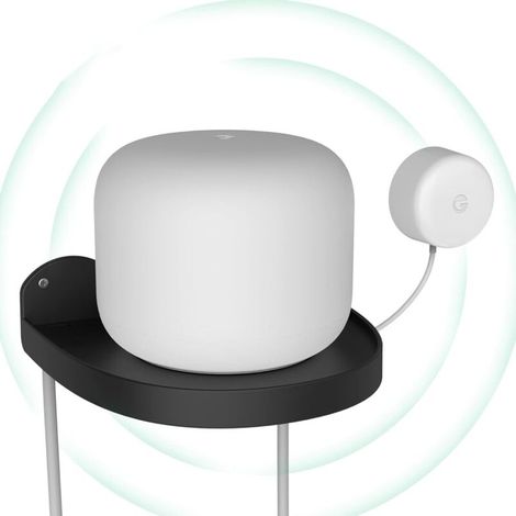 Soporte de pared para Google Nest Wifi 1/2. Soporte de pared sencillo y resistente con sistema de gestión de cables, sin desorden (Negro).