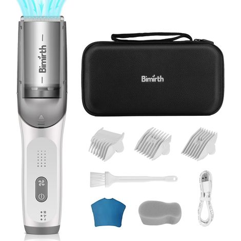 Tondeuse à Cheveux pour Bébé, Bebe Silencieux - Sans fil Silencieuse Câble USB Rechargeable dans un Sac Rangement Facile Étanche 3 peignes de protection (Vacuum) (1/5)